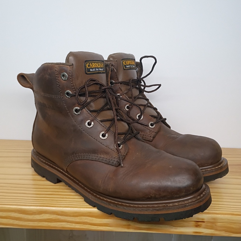 Carolina Boots Mens 11 D CA6025 Brown Leather Work Ankle EH Safety Soft Toe